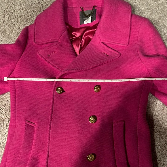 J Crew Coat Jacket Womens Size 10 Stadium Cloth Nello Gori Pink Fuschia Wool - Picture 8 of 8